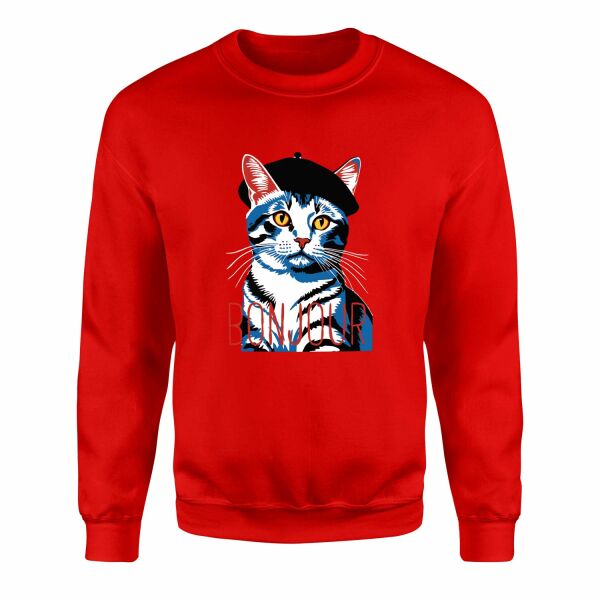 Bonjour Sweatshirt L - Kırmızı