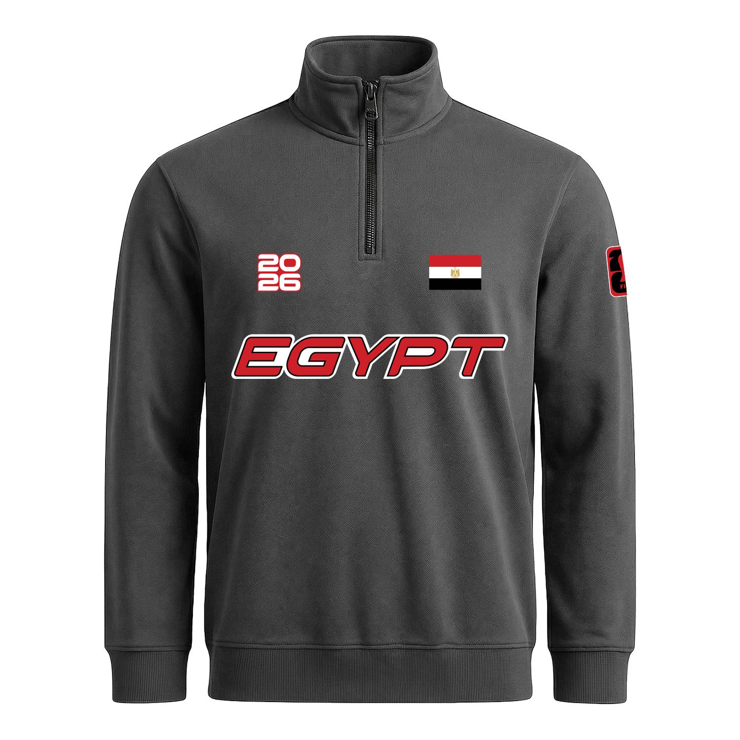 Mısır 2026 Yarım Fermuarlı Sweatshirt XXL - Füme