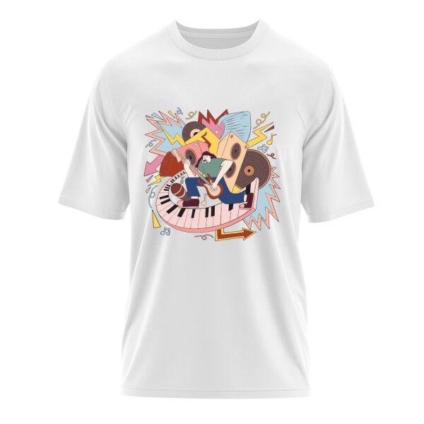 World of Music Oversize Tişört S - Beyaz