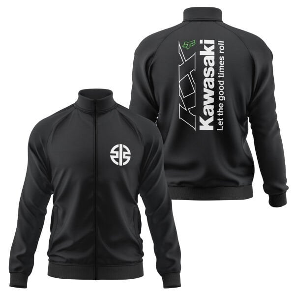 Kawasaki KX FOX Let The Good Times Roll Fermuarlı Sweatshirt
