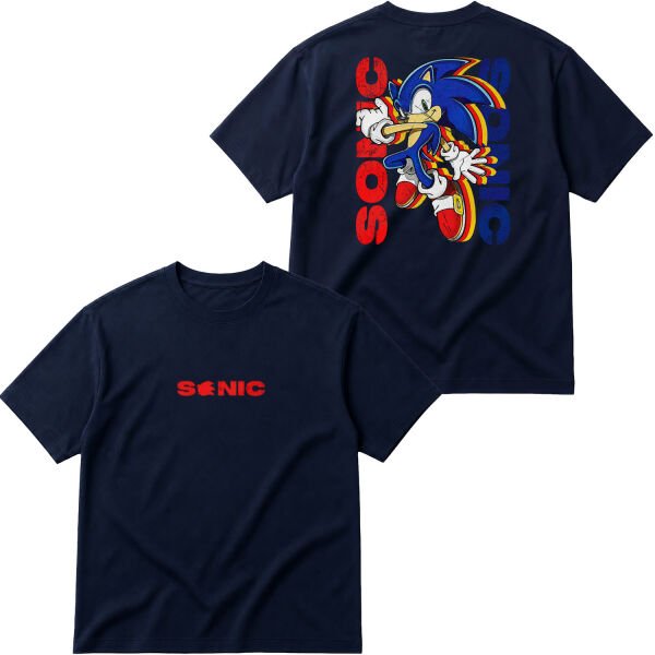 Sonic The Hedgehog Oversize Tişört S - İndigo Mavisi