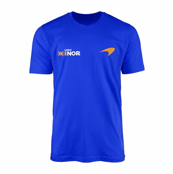 Lando Norris Name Tag McLaren Racing Tişört L - Mavi