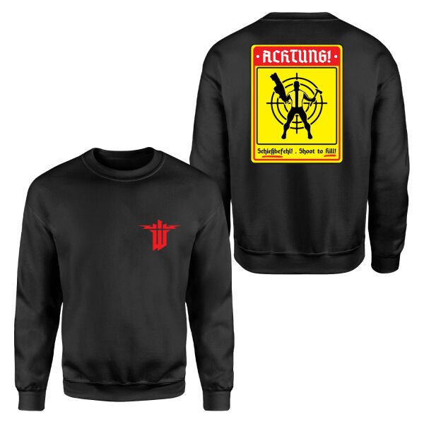 Achtung Schießbefehl! | Wolfenstein Sweatshirt XXL - Siyah