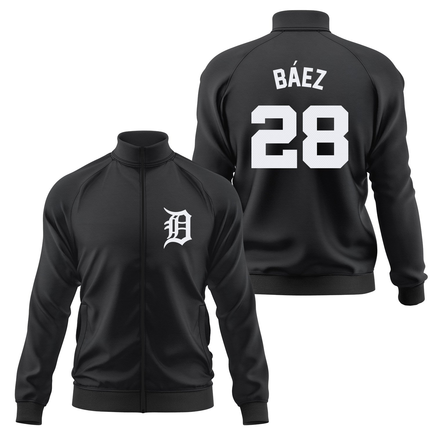 Javier Baez 28 Detroit Tigers Jersey Fermuarlı Sweatshirt L - Siyah