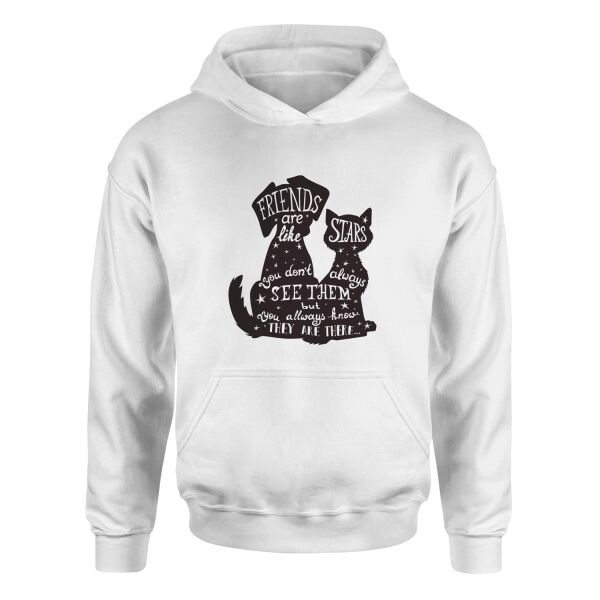 Friends are Like Stars Hoodie XL - Beyaz