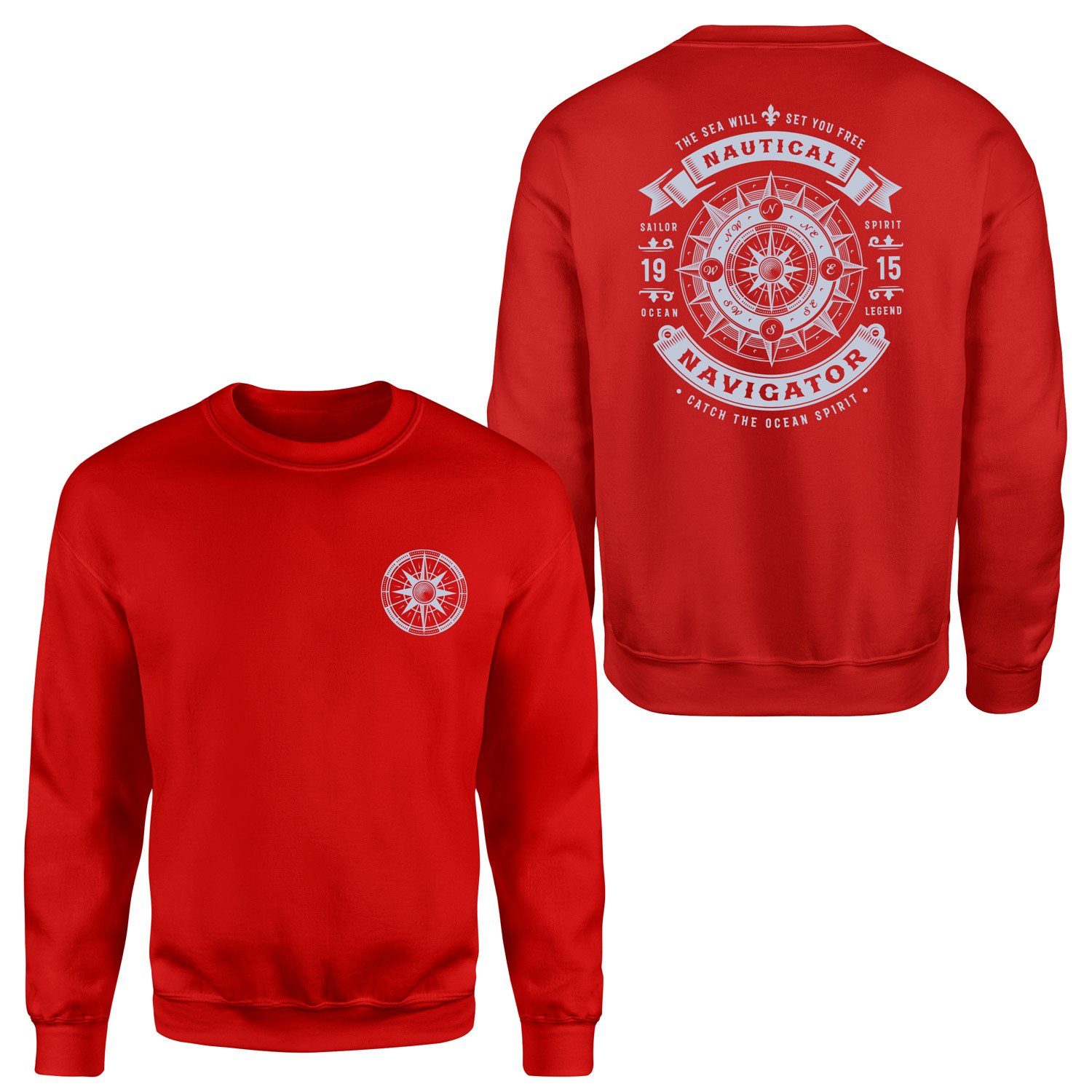 Nautical Navigator Sweatshirt L - Kırmızı