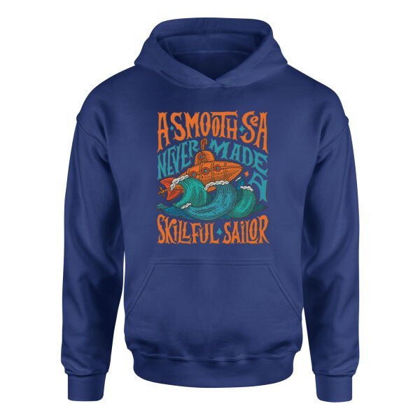 Smooth Sea Illustration Hoodie M - İndigo Mavisi
