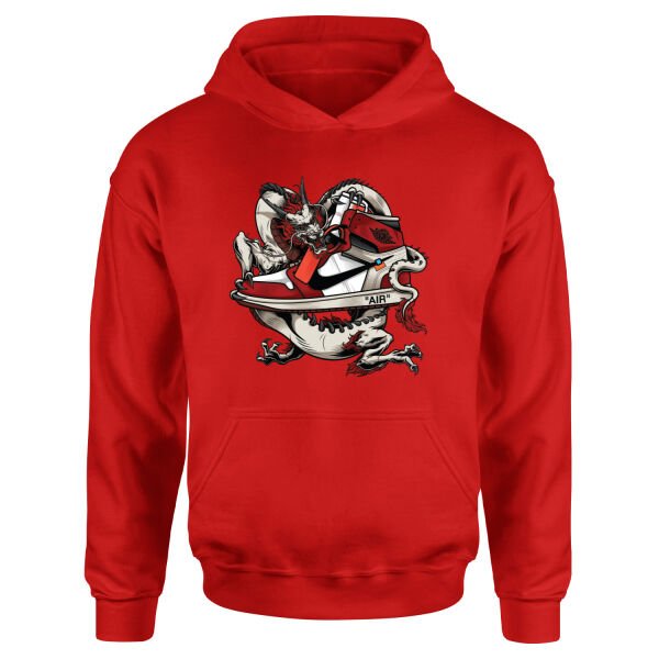 Air Jordan Dragon Hoodie M - Kırmızı