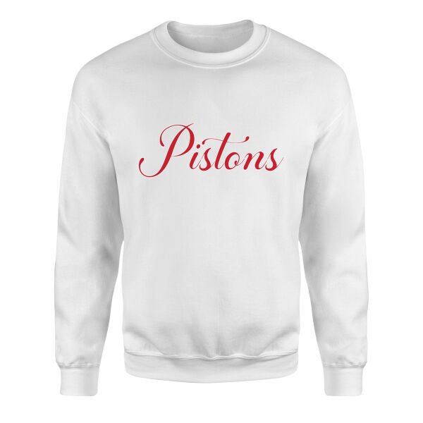 Pistons Cursive Sweatshirt M - Beyaz