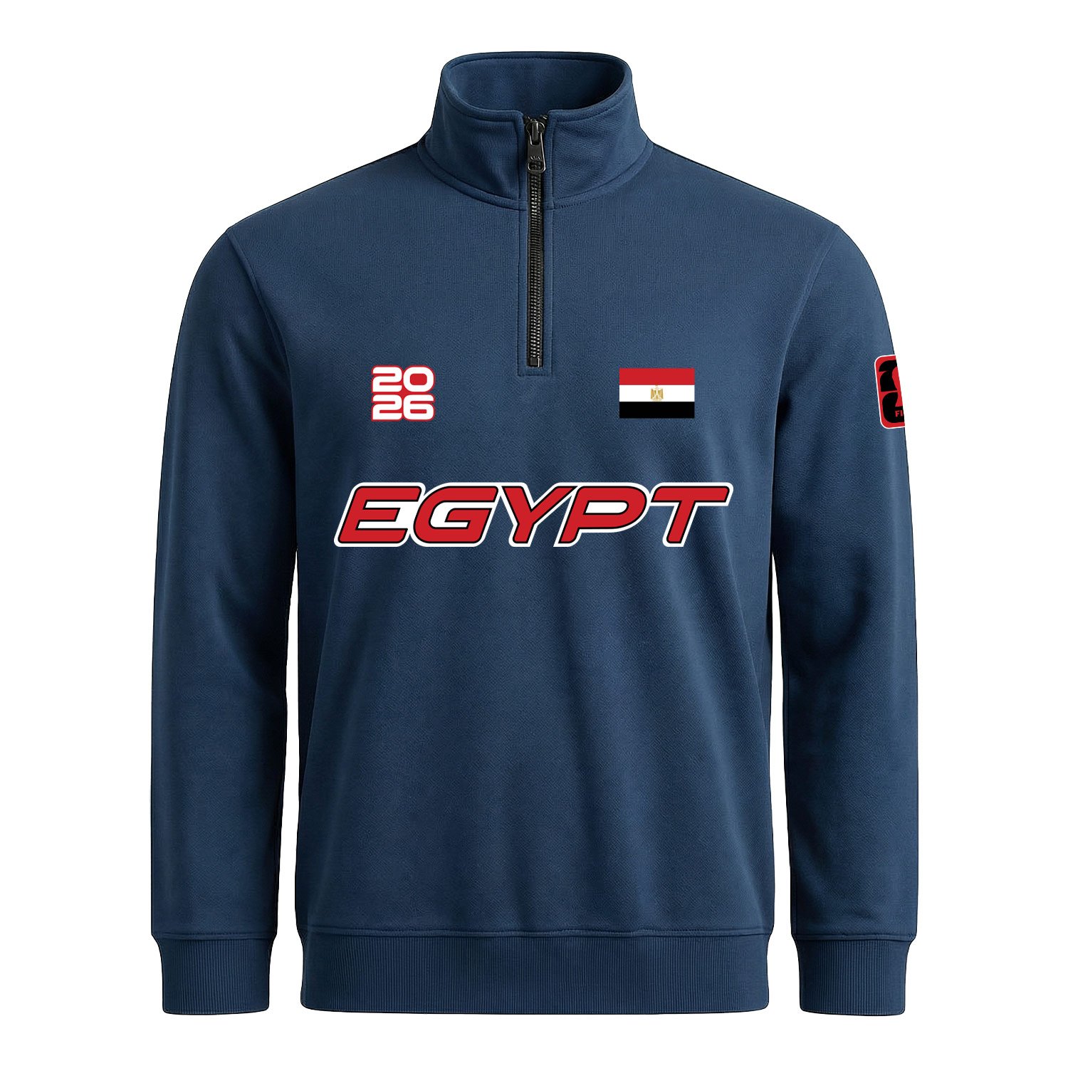 Mısır 2026 Yarım Fermuarlı Sweatshirt M - İndigo Mavisi