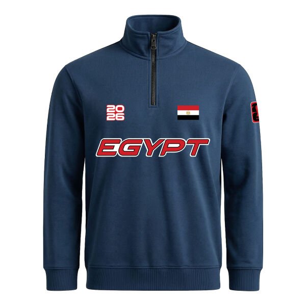 Mısır 2026 Yarım Fermuarlı Sweatshirt M - İndigo Mavisi
