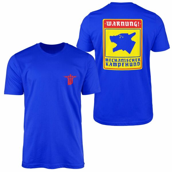 WARNUNG! Mechanischer Kampfhund | Wolfenstein Tişört XL - Mavi
