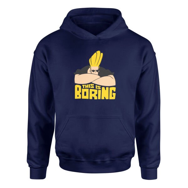 This is Boring | Johnny Bravo Hoodie S - Lacivert
