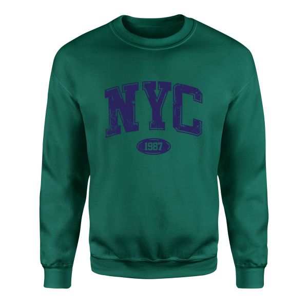 NYC 1987 Sweatshirt L - Nefti Yeşili