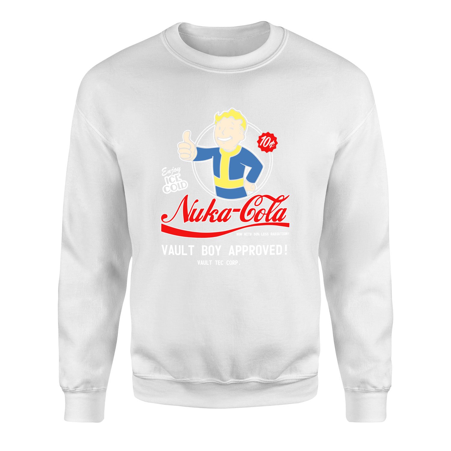 Vault-Boy Approved Nuka-Cola | Fallout Sweatshirt S - Beyaz