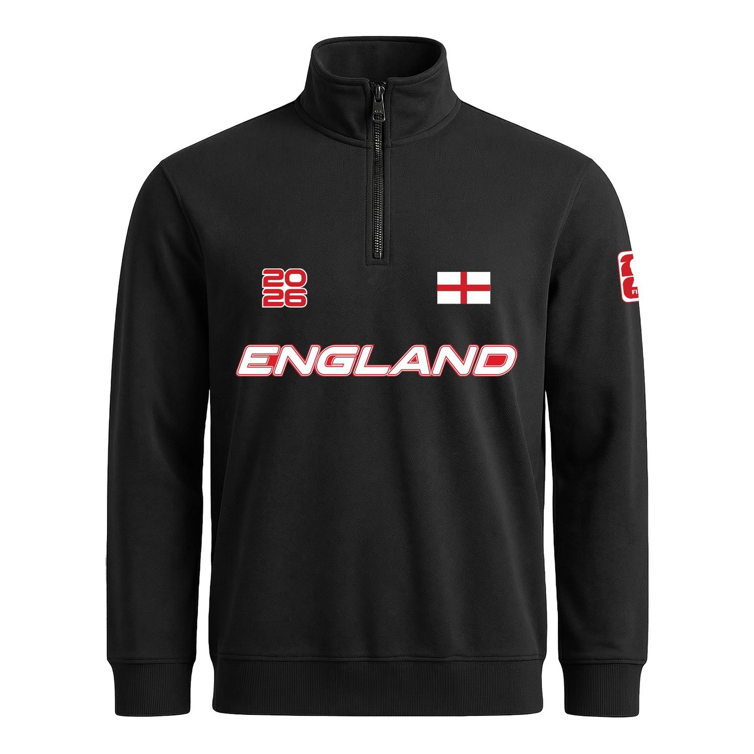 İngiltere 2026 Yarım Fermuarlı Sweatshirt M - Siyah
