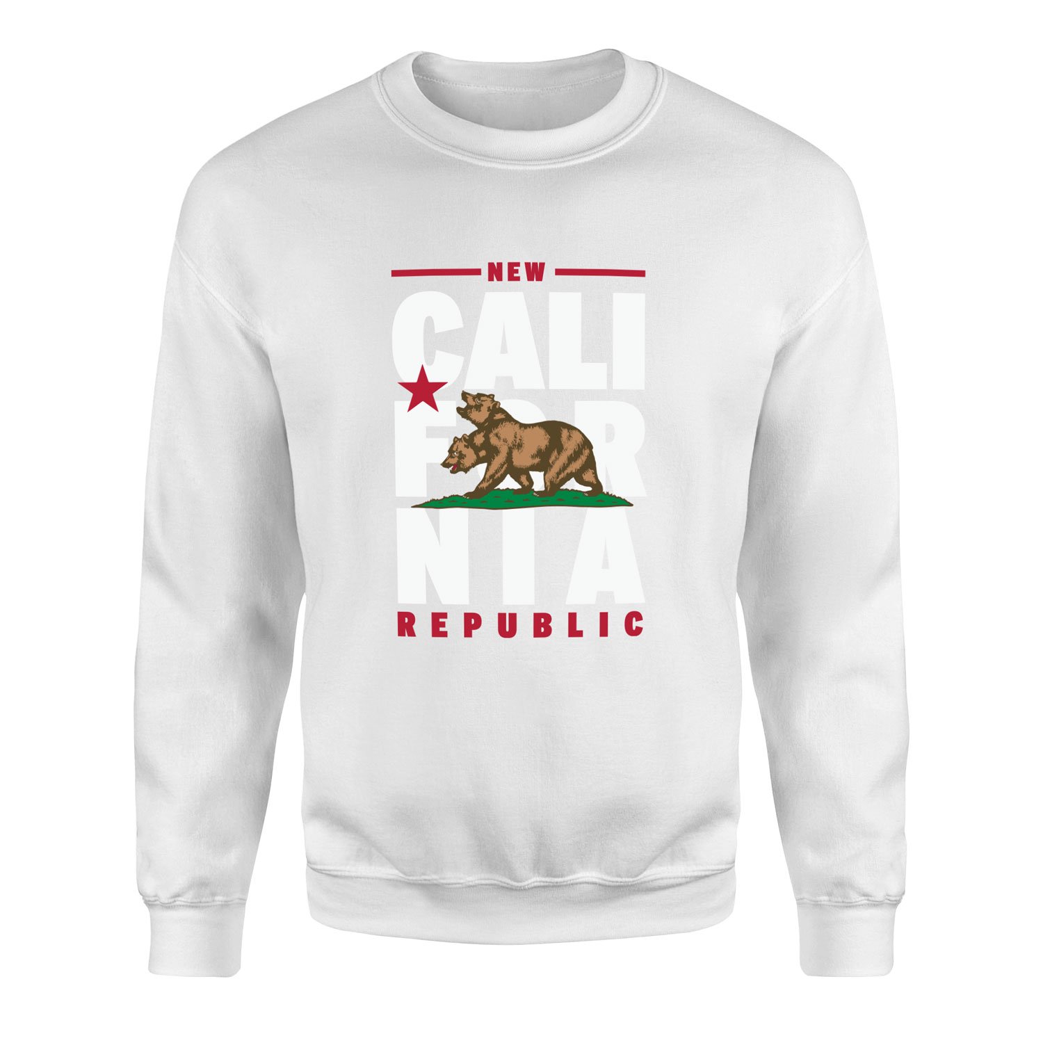 New California Republic Banner Sweatshirt S - Beyaz