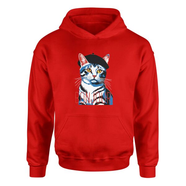 Bonjour Hoodie S - Kırmızı