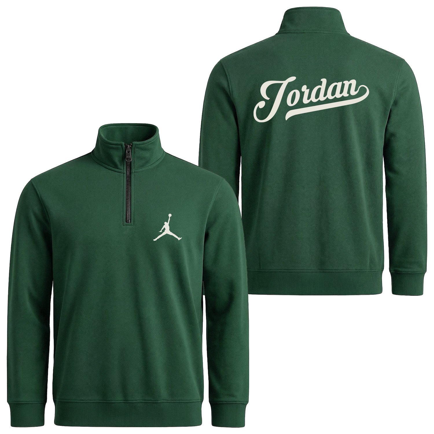 Jordan Enhanced Yarım Fermuarlı Sweatshirt L - Nefti Yeşili