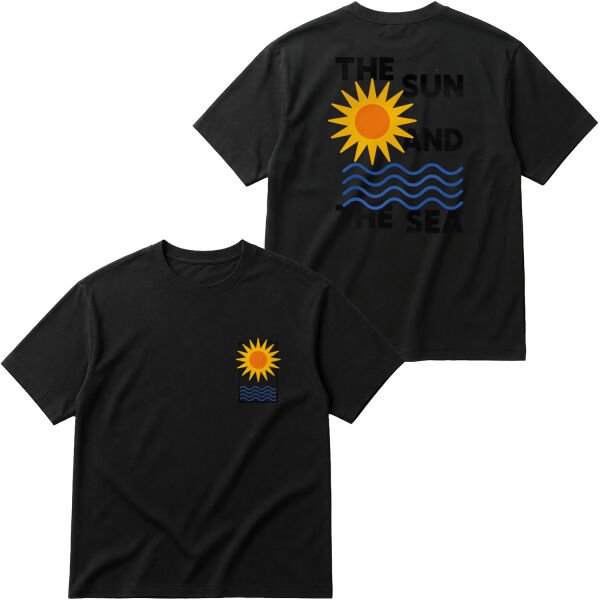 The Sun and The Sea Oversize Tişört M - Siyah