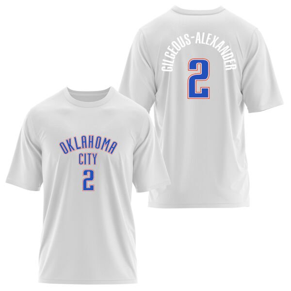 Shai Gilgeous-Alexander Oklahoma Forma Oversize Tişört M - Beyaz