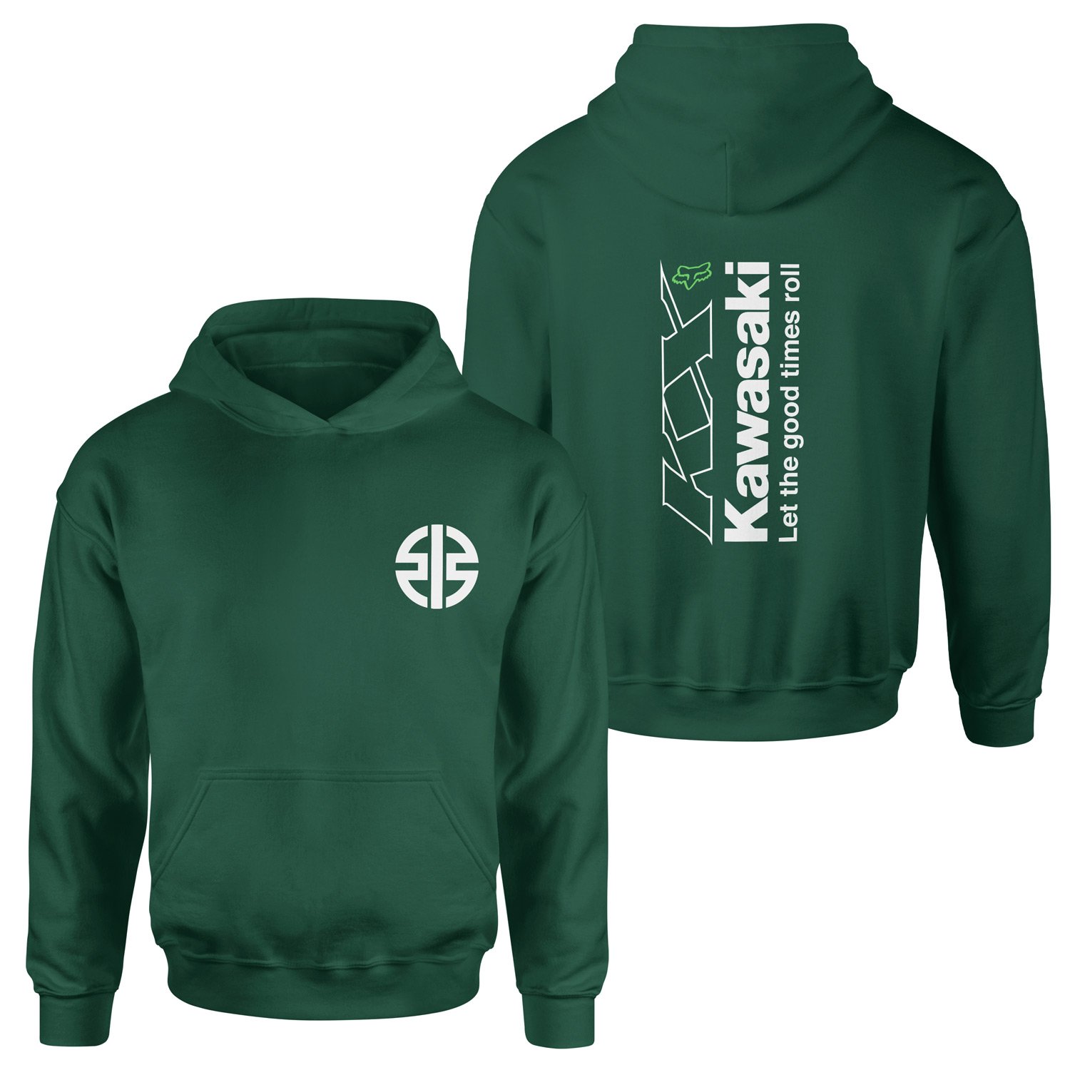Kawasaki KX FOX Let The Good Times Roll Hoodie S - Nefti Yeşili