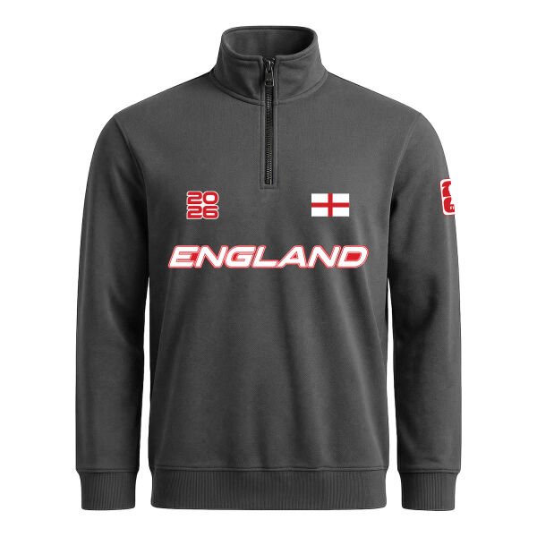 İngiltere 2026 Yarım Fermuarlı Sweatshirt L - Füme
