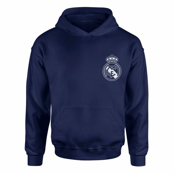 Real Madrid Badge Hoodie L - İndigo Mavisi