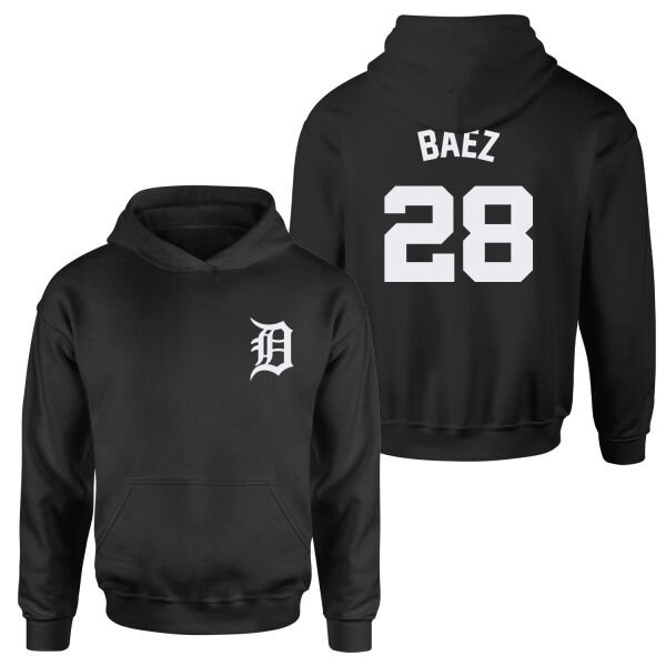 Javier Baez 28 Detroit Tigers Jersey Hoodie S - Siyah