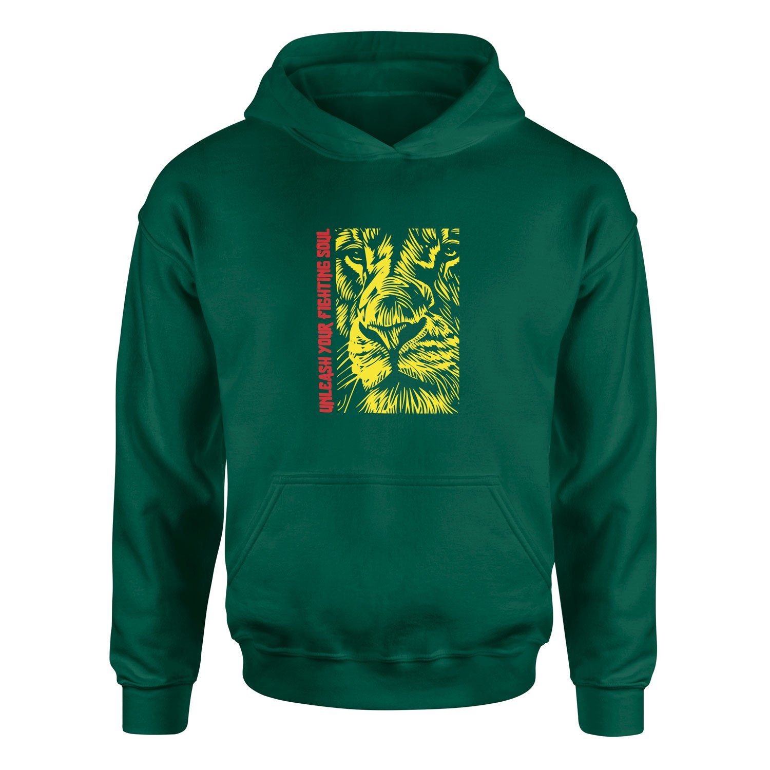 Unleash Your Fighting Soul | Lion II Hoodie XL - Nefti Yeşili