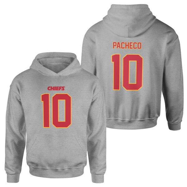 Isiah Pacheco Kansas City Chiefs Hoodie M - Gri