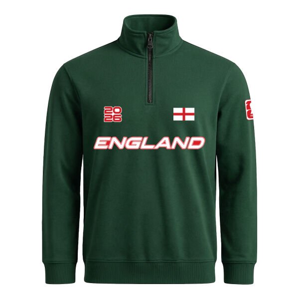 İngiltere 2026 Yarım Fermuarlı Sweatshirt L - Nefti Yeşili