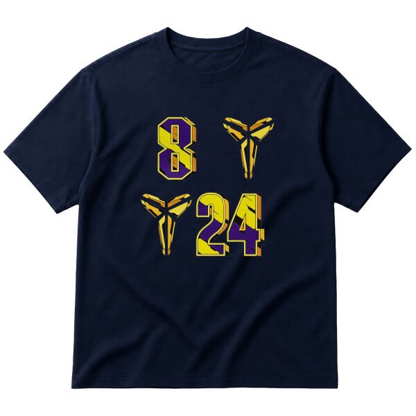 8-24 Kobe Bryant Oversize Tişört M - İndigo Mavisi