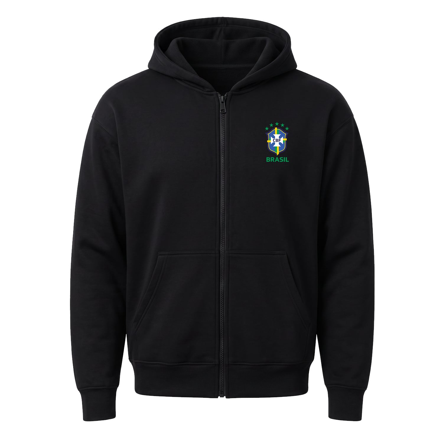 Brezilya Fermuarlı Kapüşonlu Sweatshirt