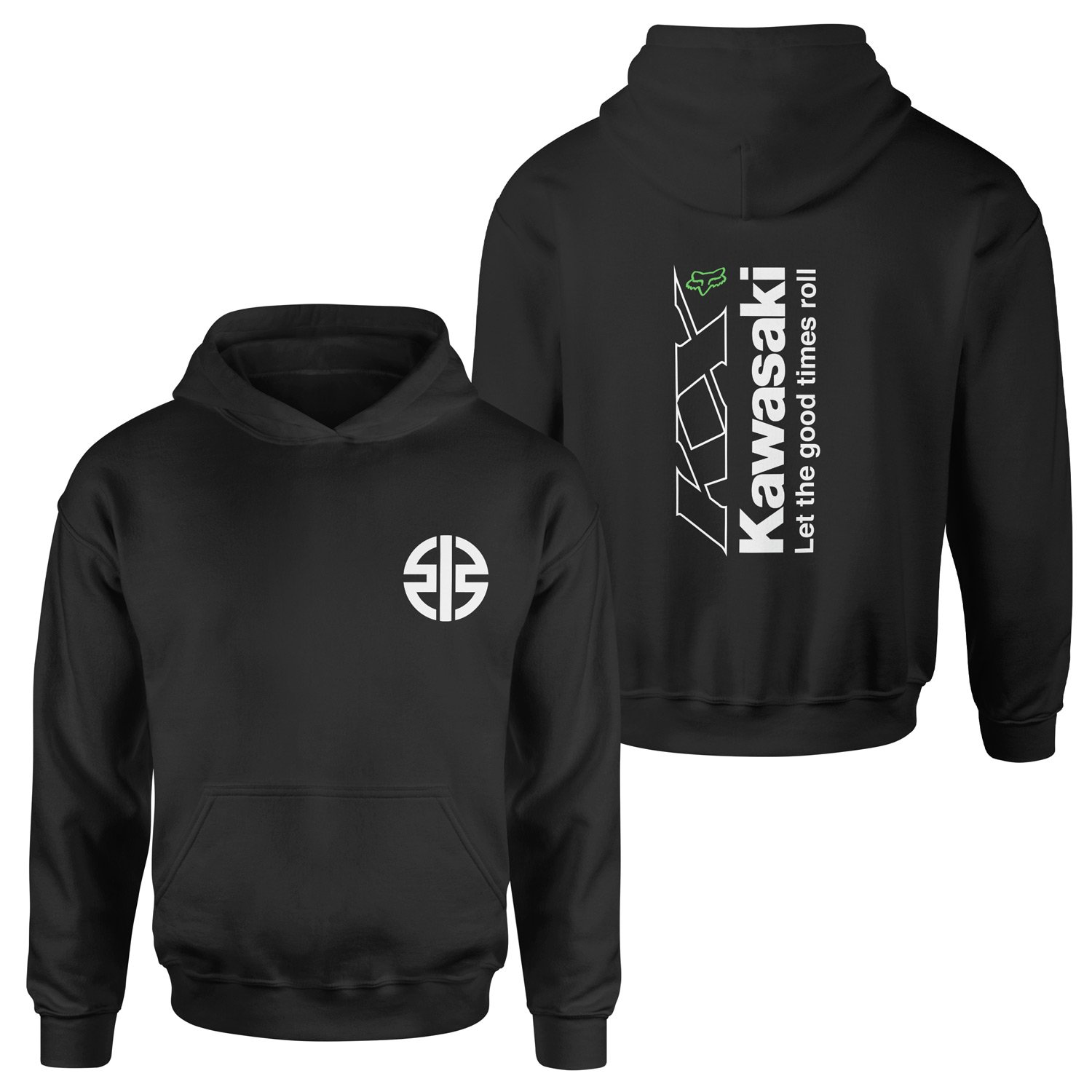 Kawasaki KX FOX Let The Good Times Roll Hoodie S - Siyah