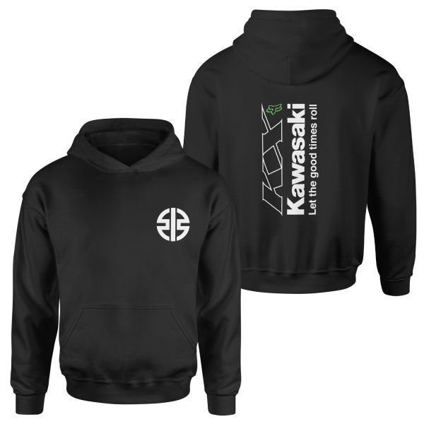 Kawasaki KX FOX Let The Good Times Roll Hoodie S - Siyah