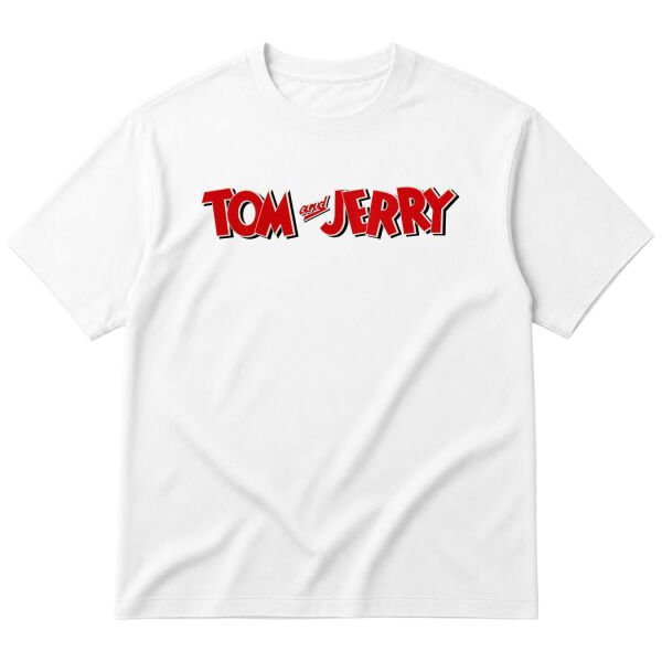 Tom and Jerry Oversize Tişört M - Beyaz