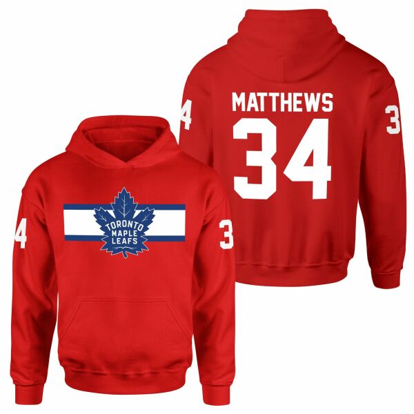 Auston Matthews Toronto Maple Leafs W NHL Jersey Hoodie L - Kırmızı
