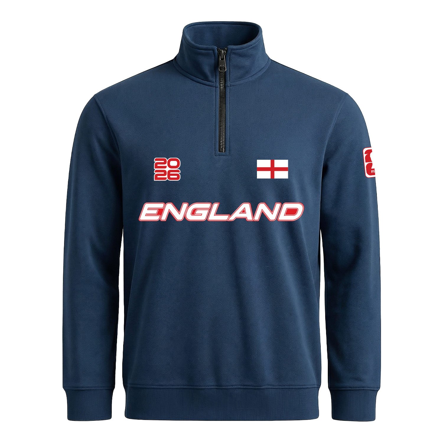 İngiltere 2026 Yarım Fermuarlı Sweatshirt S - İndigo Mavisi
