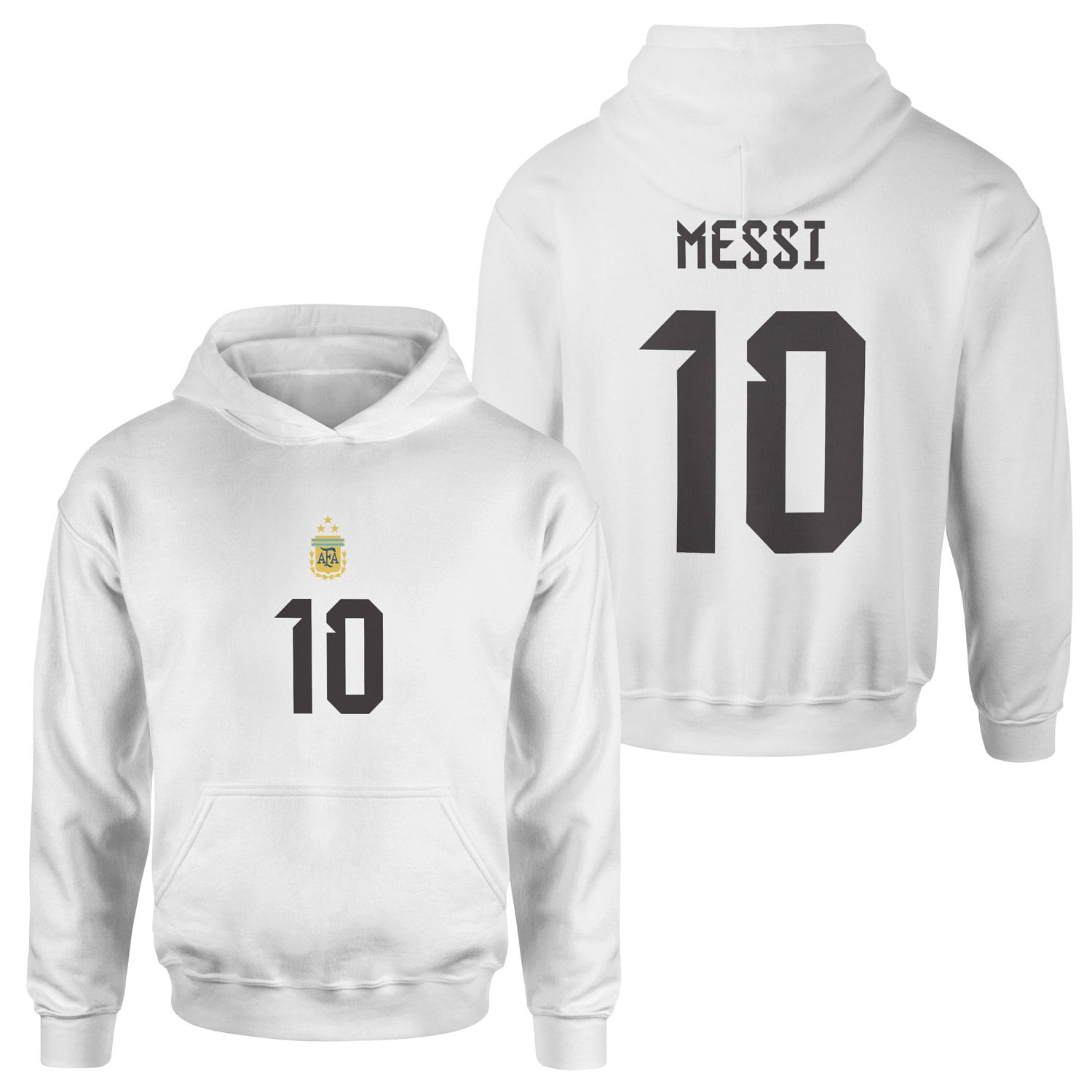 Lionel Messi Forma Hoodie S - Beyaz
