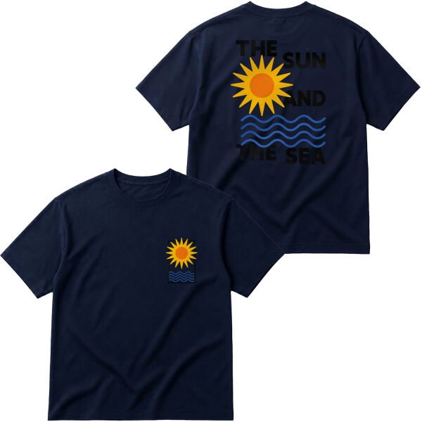 The Sun and The Sea Oversize Tişört L - İndigo Mavisi