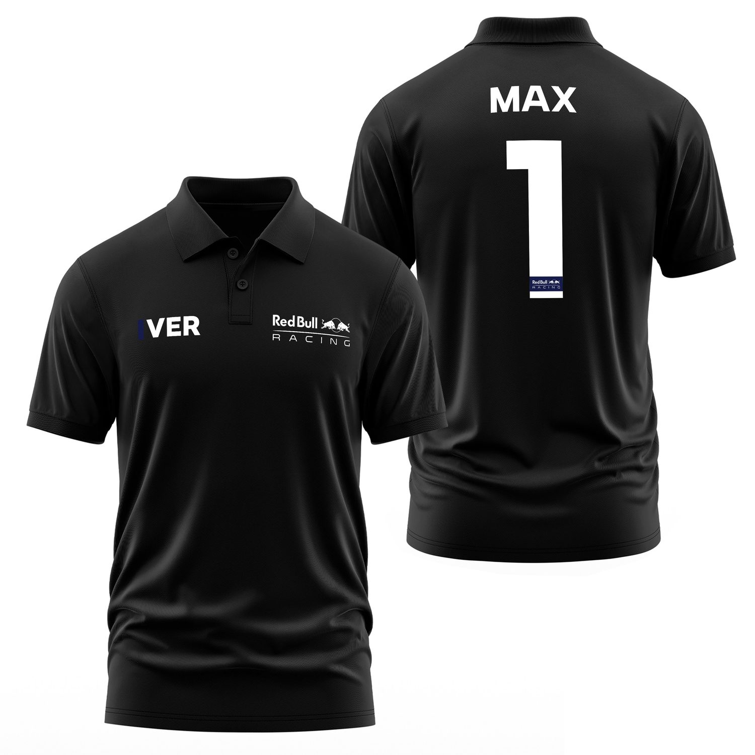 Max Verstappen Red Bull Racing White #1 Polo Tişört S - Siyah