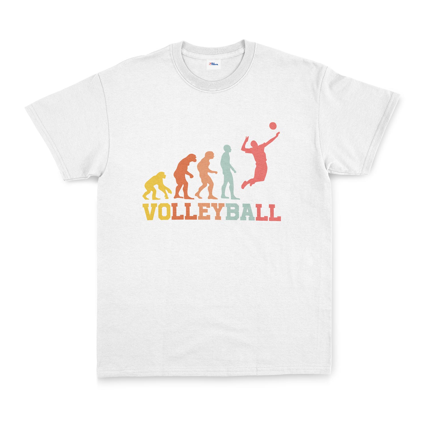 T-shirt Humour Volley-Ball Évolution - Coupe Ample Femme, 100% Coton, Tailles S à XL - Impression écologique Oeko-Tex