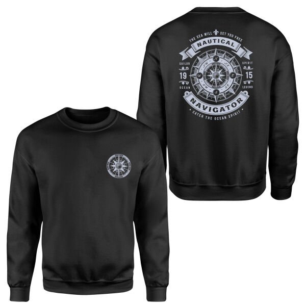 Nautical Navigator Sweatshirt L - Siyah