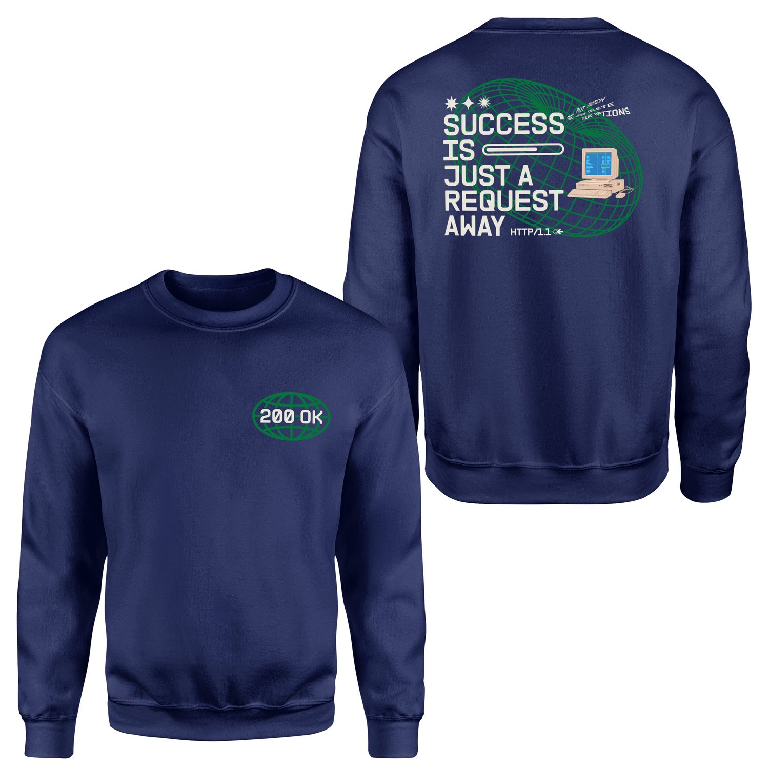 HTTP 200 OK: Success Is Just A Request Away Sweatshirt XL - Lacivert