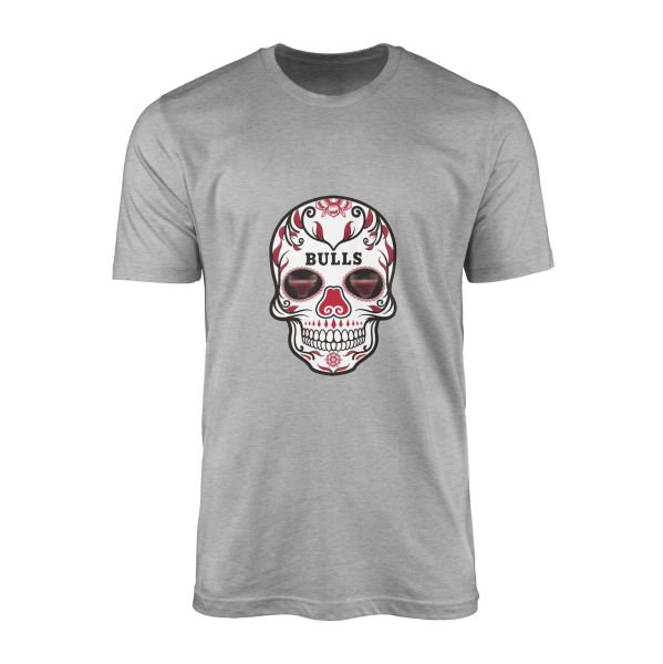 Bulls Skull Tişört XL - Gri