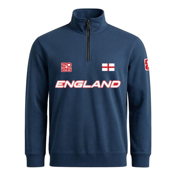 İngiltere 2026 Yarım Fermuarlı Sweatshirt XL - İndigo Mavisi