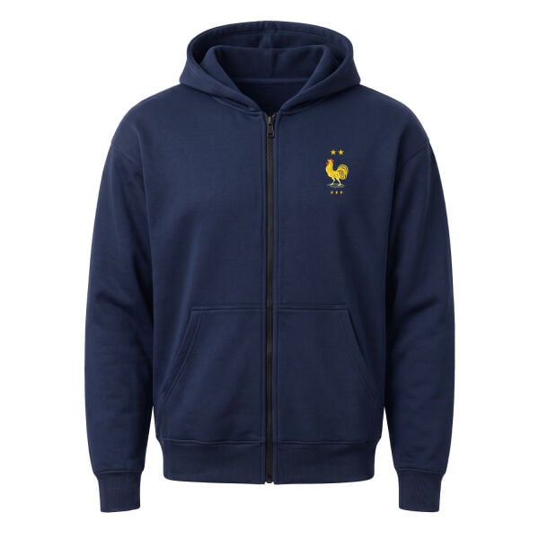 Fransa Futbol Takımı Fermuarlı Kapüşonlu Sweatshirt