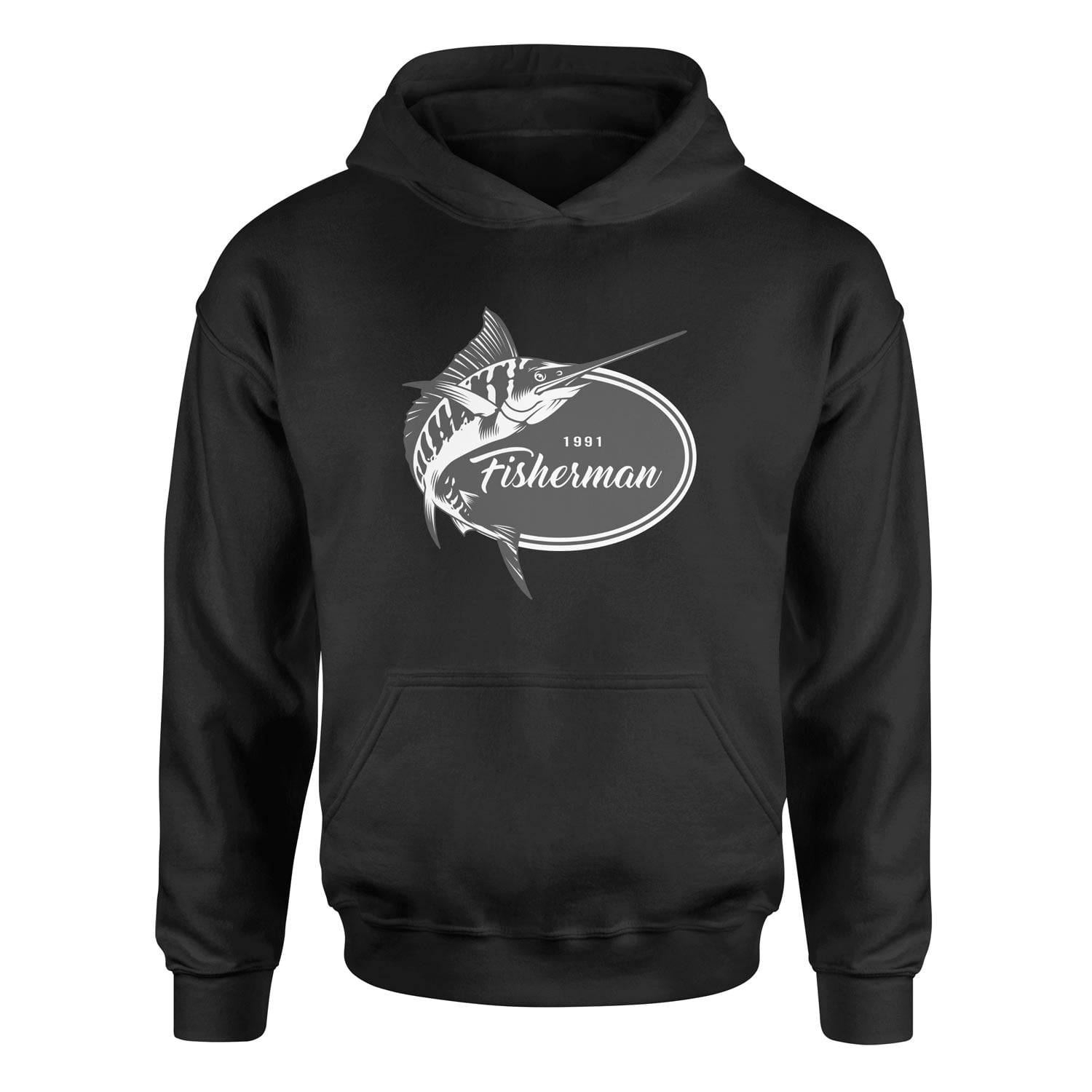 Fisherman 1991 Hoodie S - Siyah