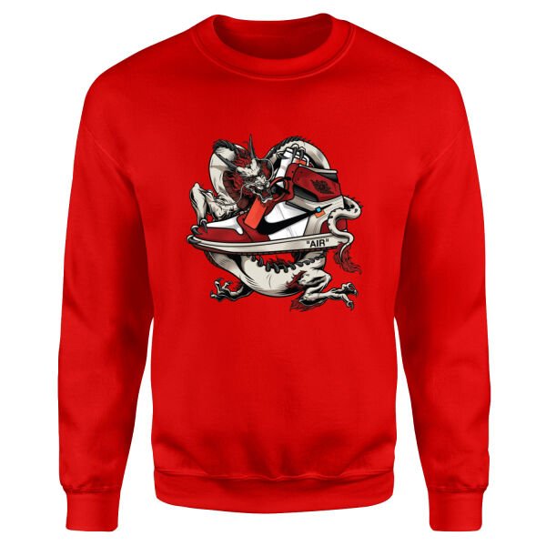 Air Jordan Dragon Sweatshirt S - Kırmızı